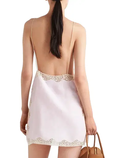 Prada Women's Linen Mini-Dress - Pink | Thumbnail 3 Prada Women's Linen Mini-Dress - Pink | Thumbnail 3