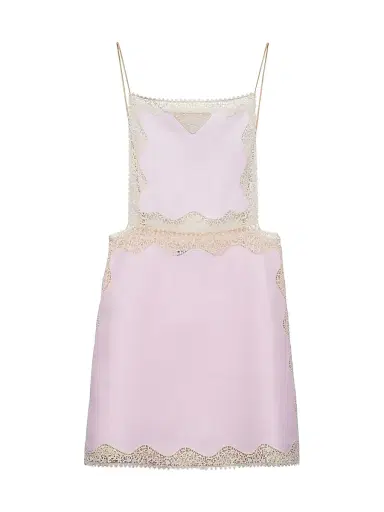Prada Women's Linen Mini-Dress - Pink | Thumbnail 1 Prada Women's Linen Mini-Dress - Pink | Thumbnail 1