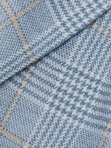 Giorgio Armani Men's Plaid Tailored Wool Jacket - Light Blue Tan | Thumbnail 7 Giorgio Armani Men's Plaid Tailored Wool Jacket - Light Blue Tan | Thumbnail 7