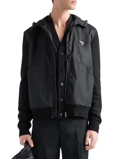 Prada Men's Cashmere and Wool Cardigan - Black | Thumbnail 2 Prada Men's Cashmere and Wool Cardigan - Black | Thumbnail 2