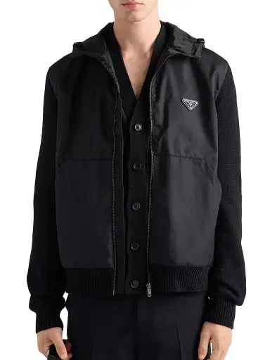 Prada Men's Cashmere and Wool Cardigan - Black | Thumbnail 4 Prada Men's Cashmere and Wool Cardigan - Black | Thumbnail 4