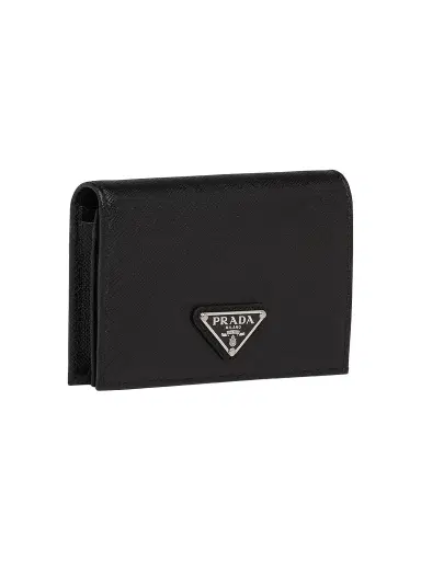 Prada Women's Saffiano Leather Wallet - Black | Thumbnail 1 Prada Women's Saffiano Leather Wallet - Black | Thumbnail 1