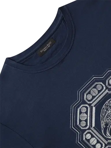 Stefano Ricci Men's T-Shirt - Dark Blue | Thumbnail 5 Stefano Ricci Men's T-Shirt - Dark Blue | Thumbnail 5
