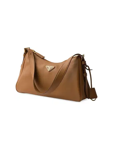 Prada Women's Aimee Medium Leather Shoulder Bag - Brown | Thumbnail 4 Prada Women's Aimee Medium Leather Shoulder Bag - Brown | Thumbnail 4