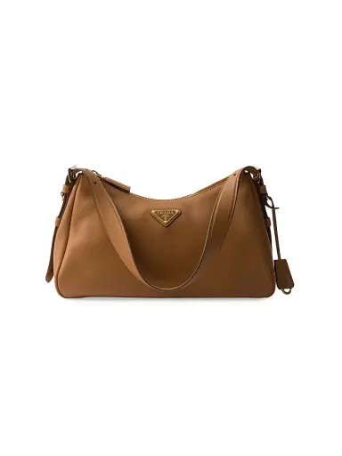 Prada Women's Aimee Medium Leather Shoulder Bag - Brown | Thumbnail 1 Prada Women's Aimee Medium Leather Shoulder Bag - Brown | Thumbnail 1
