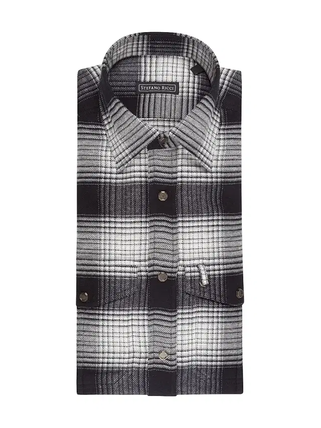 Men's Handmade Rust Shirt - Black White Men's Handmade Rust Shirt - Black White