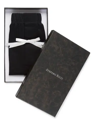 Stefano Ricci Men's Solid Cotton Boxer Shorts - Jet Black - Size XS | Thumbnail 2 Stefano Ricci Men's Solid Cotton Boxer Shorts - Jet Black - Size XS | Thumbnail 2