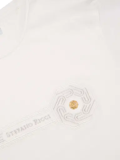 Stefano Ricci Men's T-Shirt - Milk White | Thumbnail 3 Stefano Ricci Men's T-Shirt - Milk White | Thumbnail 3