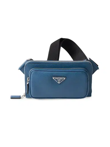 Prada Men's Saffiano Leather Belt Bag - Light Blue | Thumbnail 6 Prada Men's Saffiano Leather Belt Bag - Light Blue | Thumbnail 6