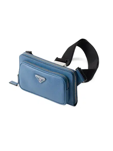 Prada Men's Saffiano Leather Belt Bag - Light Blue | Thumbnail 7 Prada Men's Saffiano Leather Belt Bag - Light Blue | Thumbnail 7