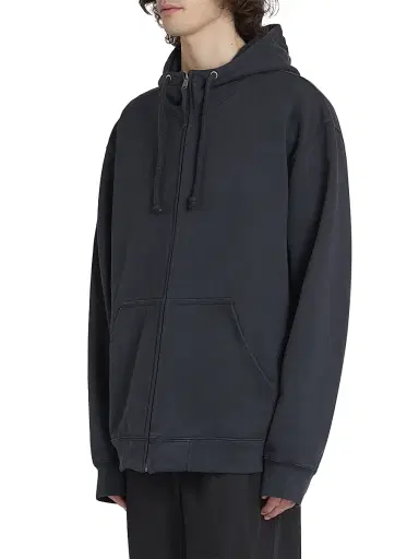Maison Margiela Men's Cotton Drawstring Hoodie - Washed Black | Thumbnail 4 Maison Margiela Men's Cotton Drawstring Hoodie - Washed Black | Thumbnail 4