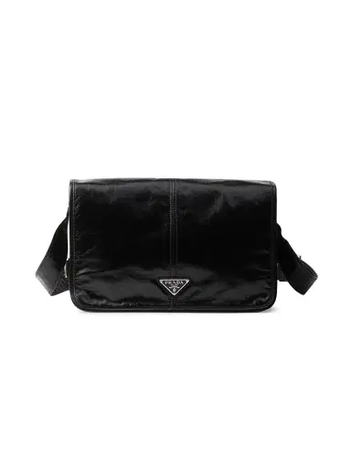 Prada Men's Leather Shoulder Bag - Black | Thumbnail 1 Prada Men's Leather Shoulder Bag - Black | Thumbnail 1