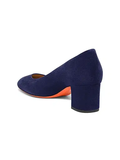 Santoni Women's 50MM Suede Pumps - Navy - Size 11.5 | Thumbnail 4 Santoni Women's 50MM Suede Pumps - Navy - Size 11.5 | Thumbnail 4