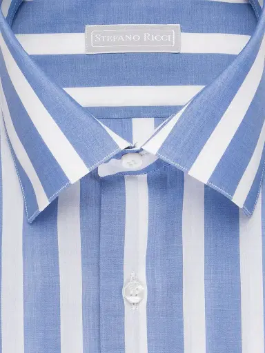 Stefano Ricci Men's Handmade Torino Shirt - Blue | Thumbnail 2 Stefano Ricci Men's Handmade Torino Shirt - Blue | Thumbnail 2