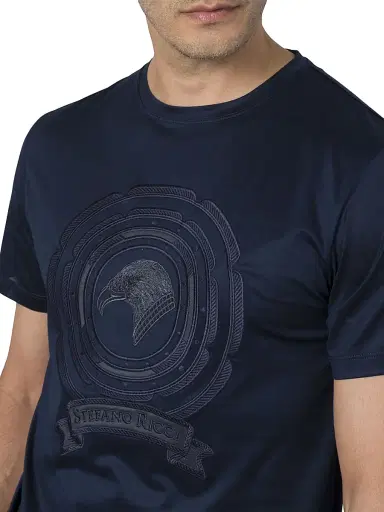 Stefano Ricci Men's T-Shirt - Blue | Thumbnail 4 Stefano Ricci Men's T-Shirt - Blue | Thumbnail 4
