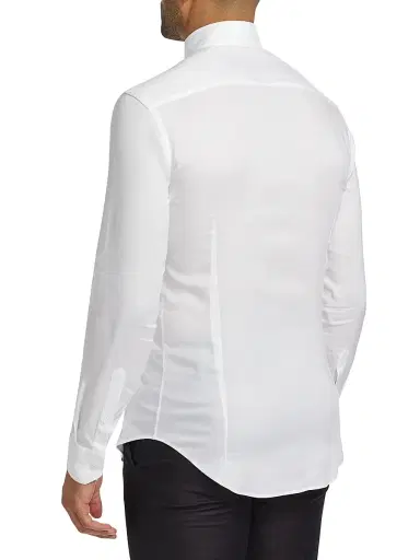 Giorgio Armani Men's Solid Front-Button Shirt - White | Thumbnail 5 Giorgio Armani Men's Solid Front-Button Shirt - White | Thumbnail 5