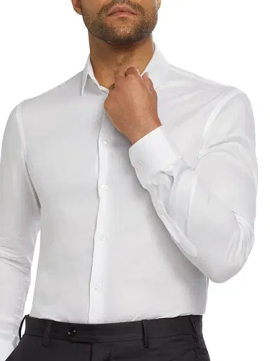 Giorgio Armani Men's Solid Front-Button Shirt - White | Thumbnail 6 Giorgio Armani Men's Solid Front-Button Shirt - White | Thumbnail 6