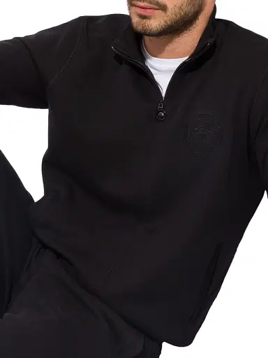 Stefano Ricci Men's Blouson Sweater - Black | Thumbnail 4 Stefano Ricci Men's Blouson Sweater - Black | Thumbnail 4
