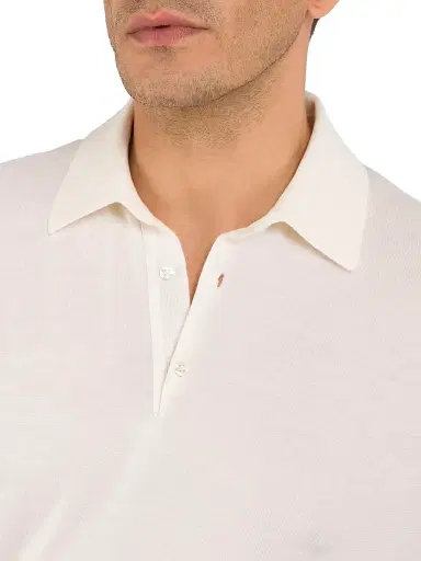 Stefano Ricci Men's Silk Three-Button Polo Shirt - Creme - Size 50 | Thumbnail 4 Stefano Ricci Men's Silk Three-Button Polo Shirt - Creme - Size 50 | Thumbnail 4