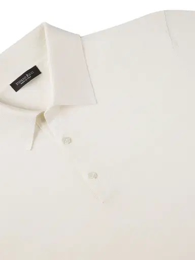 Stefano Ricci Men's Silk Three-Button Polo Shirt - Creme - Size 50 | Thumbnail 5 Stefano Ricci Men's Silk Three-Button Polo Shirt - Creme - Size 50 | Thumbnail 5