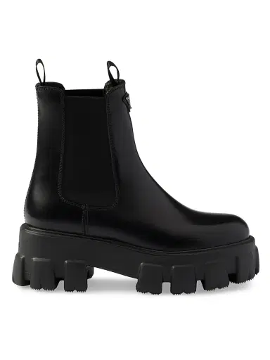 Prada Women's Monolith Brushed Leather Chelsea Boots - Black - Size 10.5 | Thumbnail 2 Prada Women's Monolith Brushed Leather Chelsea Boots - Black - Size 10.5 | Thumbnail 2