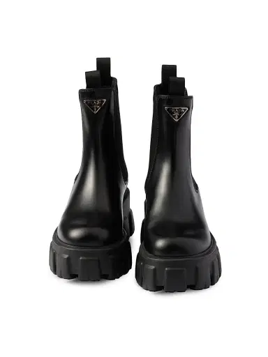 Prada Women's Monolith Brushed Leather Chelsea Boots - Black - Size 10.5 | Thumbnail 6 Prada Women's Monolith Brushed Leather Chelsea Boots - Black - Size 10.5 | Thumbnail 6