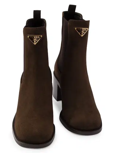 Prada Women's Suede Booties - Brown | Thumbnail 5 Prada Women's Suede Booties - Brown | Thumbnail 5