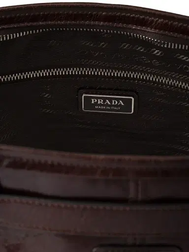 Prada Men's Leather Tote Bag - Dark Brown | Thumbnail 4 Prada Men's Leather Tote Bag - Dark Brown | Thumbnail 4