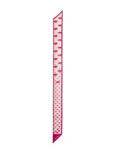 Prada Women's Skinny Printed Silk Twill Rectangular Scarf - Pink | Thumbnail 3 Prada Women's Skinny Printed Silk Twill Rectangular Scarf - Pink | Thumbnail 3