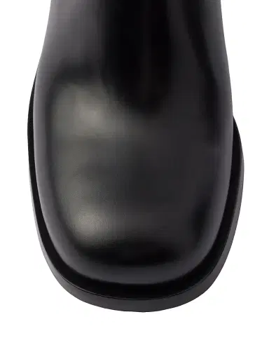 Prada Women's Brushed Leather Booties - Black | Thumbnail 4 Prada Women's Brushed Leather Booties - Black | Thumbnail 4