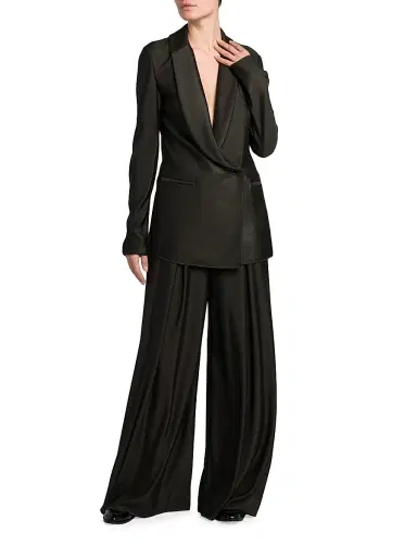 Giorgio Armani Women's Jersey Draped Blazer - Coffee | Thumbnail 2 Giorgio Armani Women's Jersey Draped Blazer - Coffee | Thumbnail 2