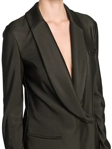 Giorgio Armani Women's Jersey Draped Blazer - Coffee | Thumbnail 6 Giorgio Armani Women's Jersey Draped Blazer - Coffee | Thumbnail 6