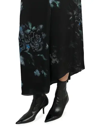 Giorgio Armani Women's Floral Silk Asymmetric Maxi Skirt - Black Beauty - Size 8 | Thumbnail 6 Giorgio Armani Women's Floral Silk Asymmetric Maxi Skirt - Black Beauty - Size 8 | Thumbnail 6