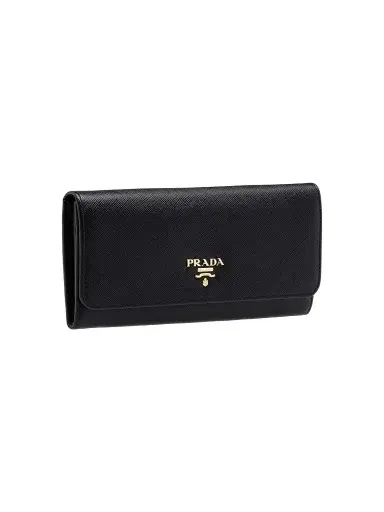 Prada Women's Saffiano Leather Wallet - Black | Thumbnail 1 Prada Women's Saffiano Leather Wallet - Black | Thumbnail 1