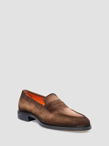 Santoni Men's Leather Penny Loafers - Brown - Size 13 | Thumbnail 2 Santoni Men's Leather Penny Loafers - Brown - Size 13 | Thumbnail 2