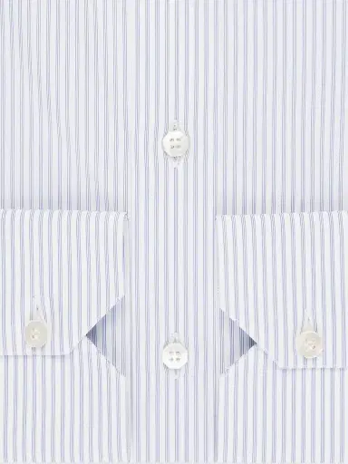 Stefano Ricci Men's Handmade Cotton Dress Shirt - Blue | Thumbnail 3 Stefano Ricci Men's Handmade Cotton Dress Shirt - Blue | Thumbnail 3