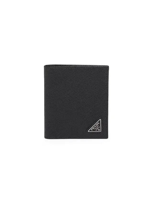 Men's Saffiano Leather Wallet - Black Men's Saffiano Leather Wallet - Black