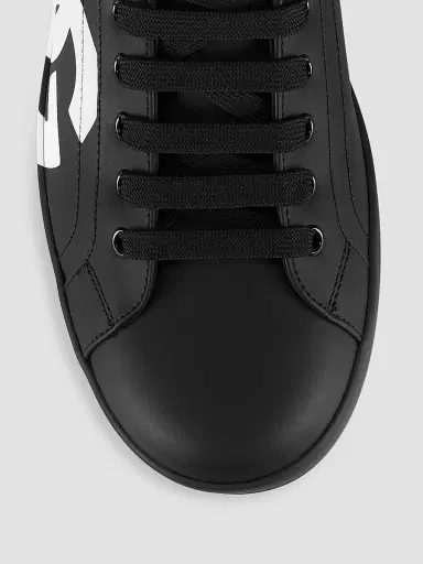 Dolce & Gabbana Men's Portofino Logo Sneakers - Nero - Size 14 | Thumbnail 4 Dolce & Gabbana Men's Portofino Logo Sneakers - Nero - Size 14 | Thumbnail 4