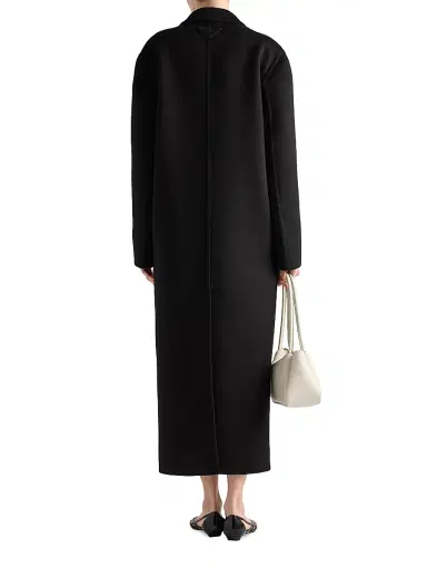 Prada Women's Single-Breasted Cashgora Coat - Black | Thumbnail 3 Prada Women's Single-Breasted Cashgora Coat - Black | Thumbnail 3