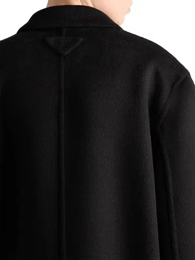 Prada Women's Single-Breasted Cashgora Coat - Black | Thumbnail 4 Prada Women's Single-Breasted Cashgora Coat - Black | Thumbnail 4