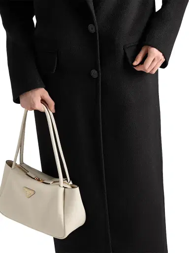 Prada Women's Single-Breasted Cashgora Coat - Black | Thumbnail 6 Prada Women's Single-Breasted Cashgora Coat - Black | Thumbnail 6