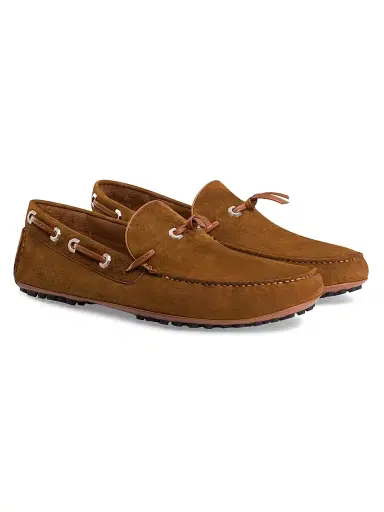 Stefano Ricci Men's Suede and Calfskin Leather Driving Shoes - Caramel | Thumbnail 2 Stefano Ricci Men's Suede and Calfskin Leather Driving Shoes - Caramel | Thumbnail 2