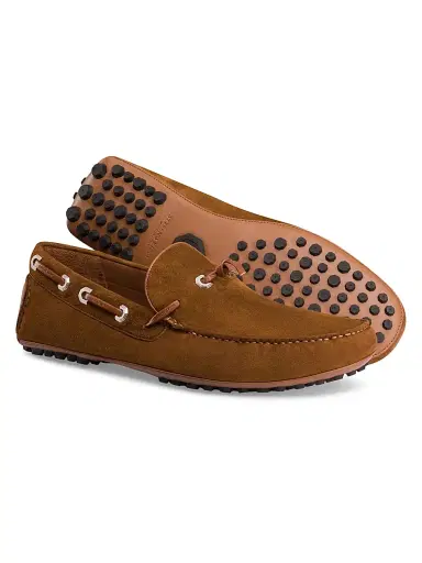 Stefano Ricci Men's Suede and Calfskin Leather Driving Shoes - Caramel | Thumbnail 3 Stefano Ricci Men's Suede and Calfskin Leather Driving Shoes - Caramel | Thumbnail 3