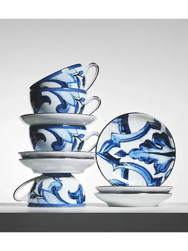 Dolce & Gabbana Blue Mediterraneo Stella 2-Piece Porcelain Teacup & Saucer Set - Blue | Thumbnail 6 Dolce & Gabbana Blue Mediterraneo Stella 2-Piece Porcelain Teacup & Saucer Set - Blue | Thumbnail 6