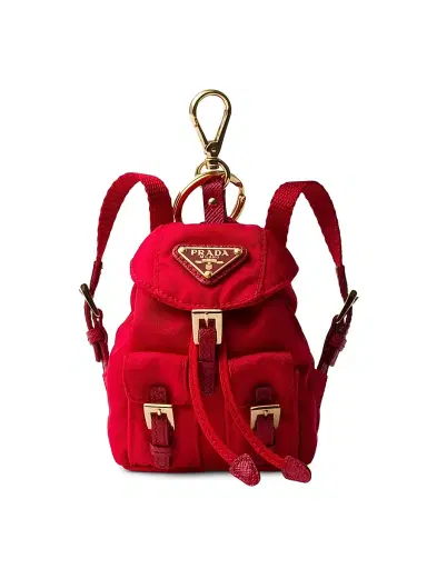 Prada Women's Mini Icon Re-Nylon Bag Charm - Red | Thumbnail 1 Prada Women's Mini Icon Re-Nylon Bag Charm - Red | Thumbnail 1