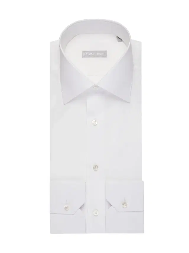Men's Handmade Cotton Dress Shirt - White Men's Handmade Cotton Dress Shirt - White
