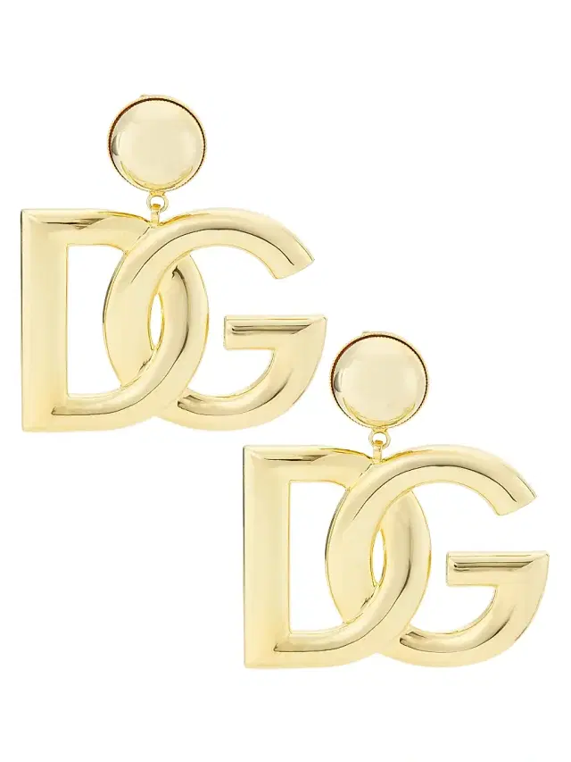 Women's Goldtone Monogram Clip-On Drop Earrings - Gold Women's Goldtone Monogram Clip-On Drop Earrings - Gold
