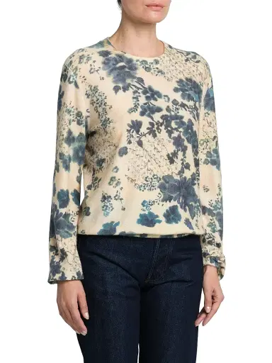 Loro Piana Women's Blue Eyes Hill Cashmere & Silk Sweater - Blue White | Thumbnail 4 Loro Piana Women's Blue Eyes Hill Cashmere & Silk Sweater - Blue White | Thumbnail 4