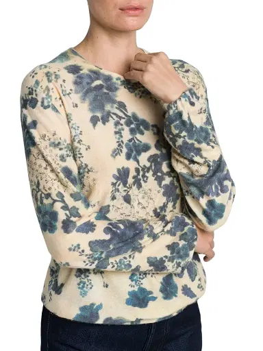 Loro Piana Women's Blue Eyes Hill Cashmere & Silk Sweater - Blue White | Thumbnail 6 Loro Piana Women's Blue Eyes Hill Cashmere & Silk Sweater - Blue White | Thumbnail 6
