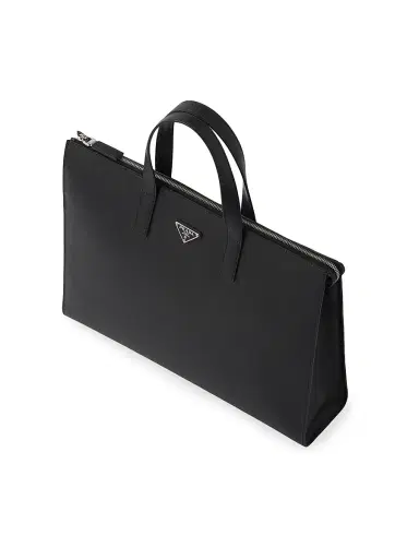Prada Men's Saffiano Leather Tote - Black | Thumbnail 3 Prada Men's Saffiano Leather Tote - Black | Thumbnail 3